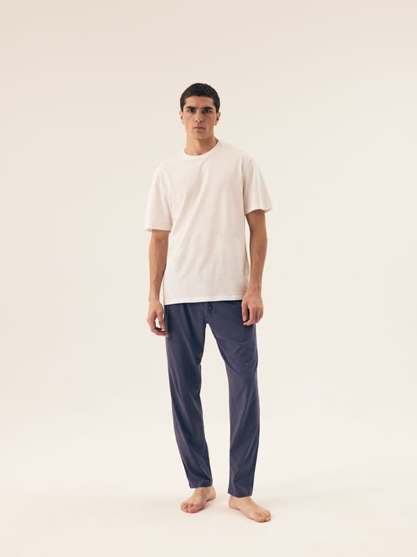 Mode Henderson Herr Långa Pyjamasbyxor 2-Pack | Marinblå, Blå L
