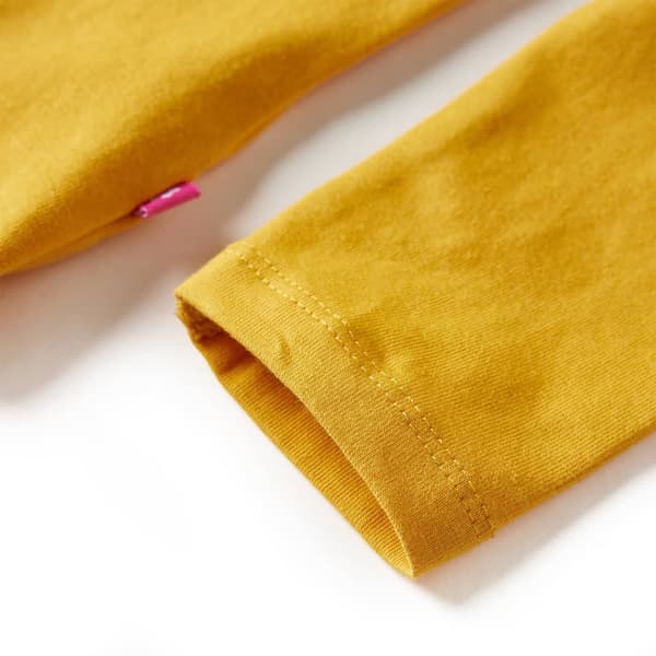 Børne langærmet T-shirt, okker, 128