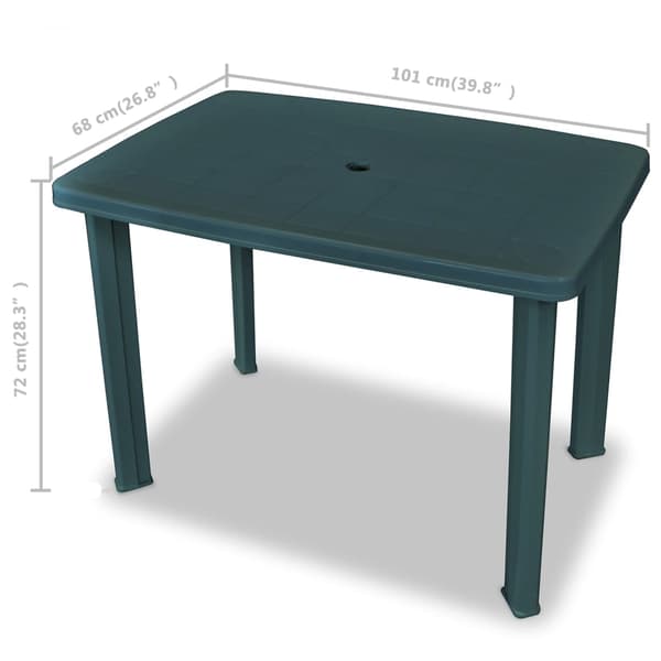 vidaXL 3-delat bistroset, plast, grön