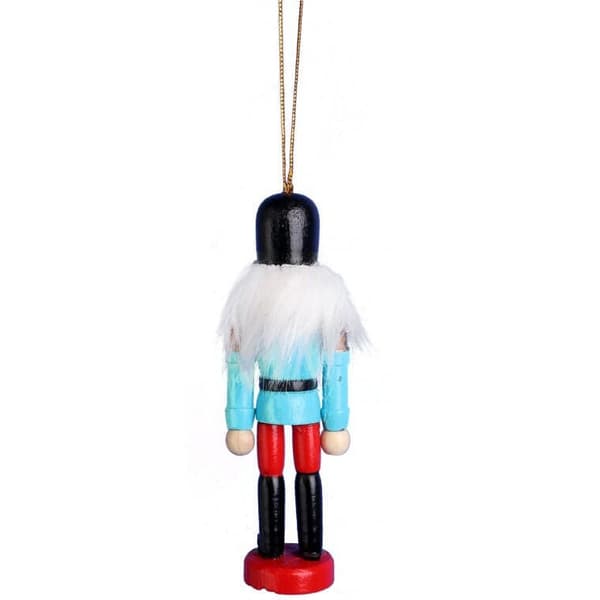 Nøddeknebler-figur i træ 12,5 cm - Blå julekugler nr. 6
