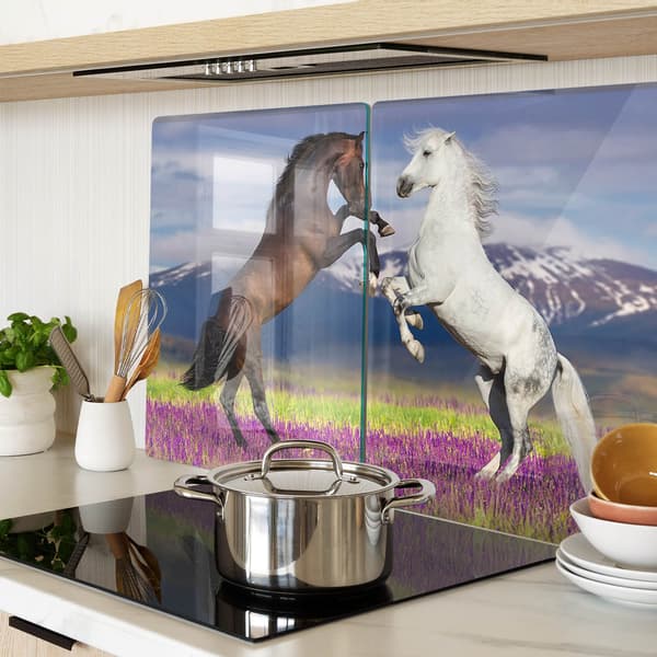 Dekorative glasbrætter til servering af snacks, Góry Konskie, 2x40x52 cm