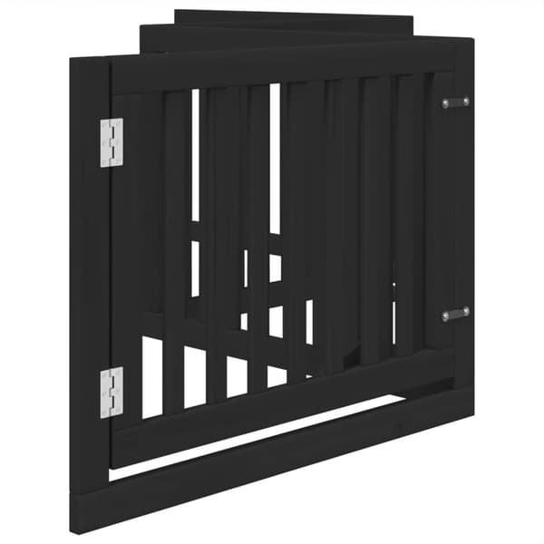 vidaXL foldbar hundegitter med dør 4 paneler sort 320 cm