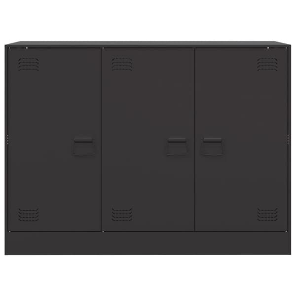 vidaXL skab, sort, 99x39x73 cm, stål
