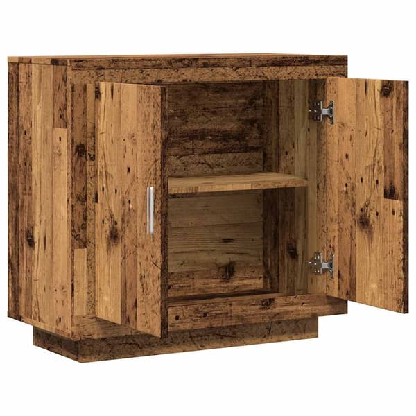 vidaXL kommode, antik træ, 80x40x75 cm, træbaseret materiale