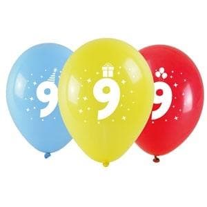Ilmapallot painatuksella 9 28cm 3kpl