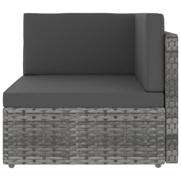vidaXL 2-personers modulær sofa, PE-rattan, grå