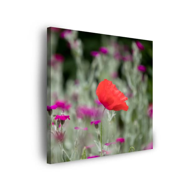 Lærredstryk Botanik Blomsterhave 90x90 cm