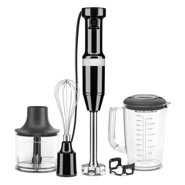 Stavblender med tilbehør 5KHBV83 KitchenAid Farve: Blank sort