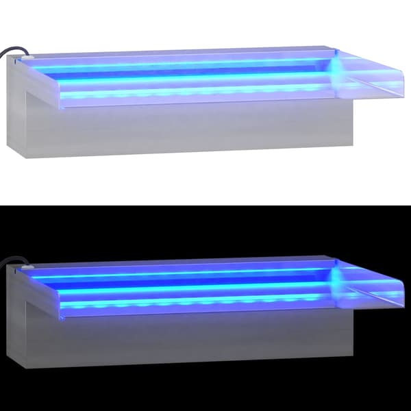 vidaXL vandfaldstud med RGB LED rustfrit stål 30 cm