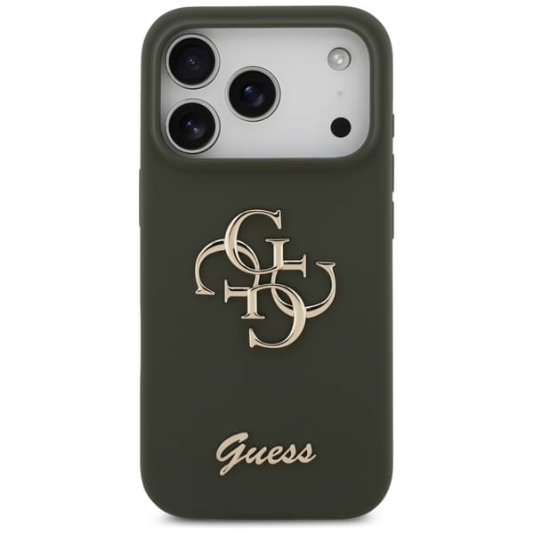 Guess Silikone Big 4G Script cover til iPhone 17 Pro Max khaki