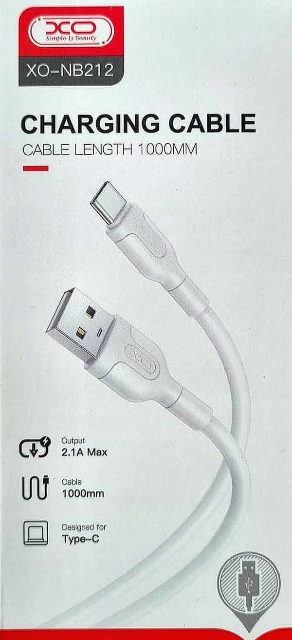 XO KABEL NB212 USB - USB-C 1,0 m 2,1A hvid