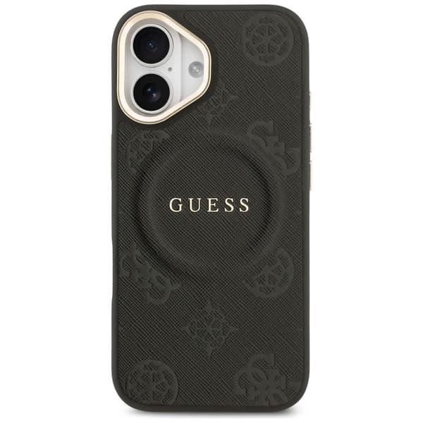 Guess Peony Hot Stamp MagSafe-etui til iPhone 17, sort