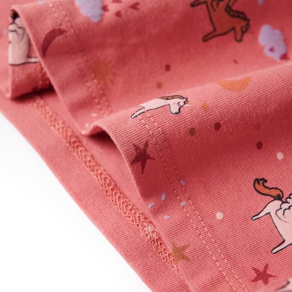 Barnpyjamas med lång ärm, rosa, 104