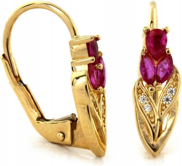 Øreringe i 585 guld tulipanformet design 14 karat elegant gave