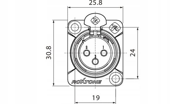 Roxtone RX3FD-BG - panelmonteret XLR-fatning