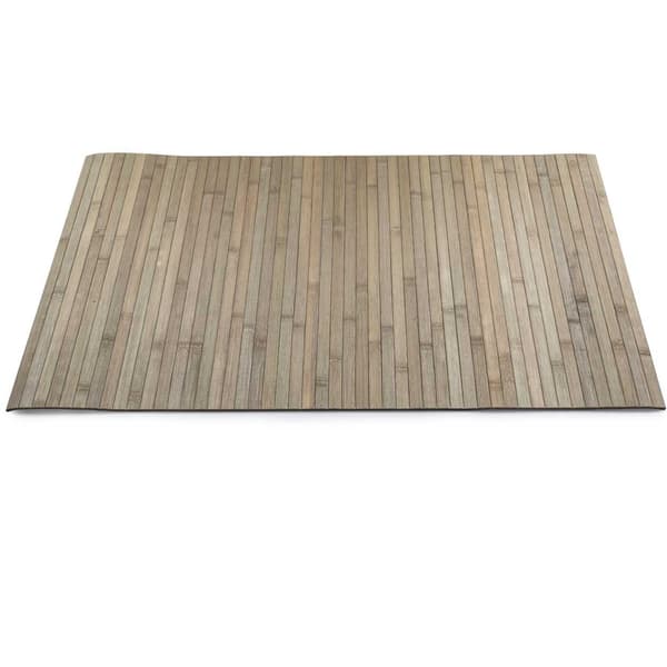 Olivfärgad badrumsmatta i bambu, 80 cm
