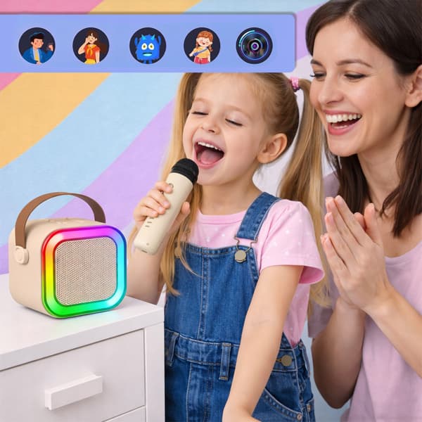 [paket] Karaokeset Högtalare 2 Mikrofoner Bluetooth USB SD Mini Jack Z3345B