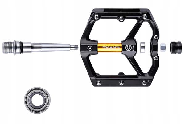CXWXC Aluminium Platform Cykelpedaler med Reflektorstifter, Sort