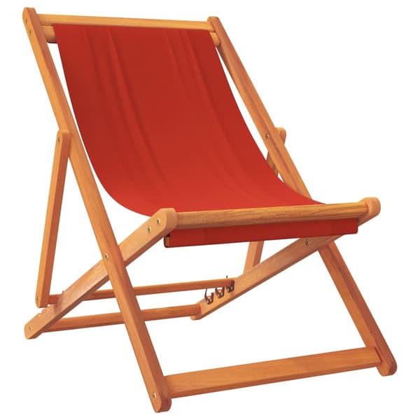 vidaXL foldbare strandstole, sæt med 2, rød, stofbetræk