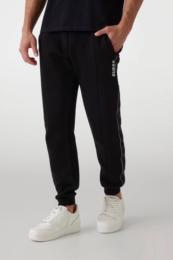 Guess Herre Sorte Mickey Stribede Joggingbukser S