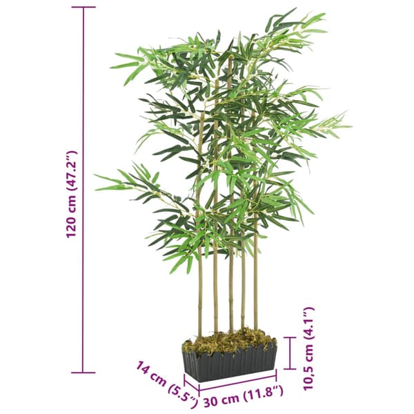 vidaXL kunstig bambus, 730 blade, 120 cm, grøn