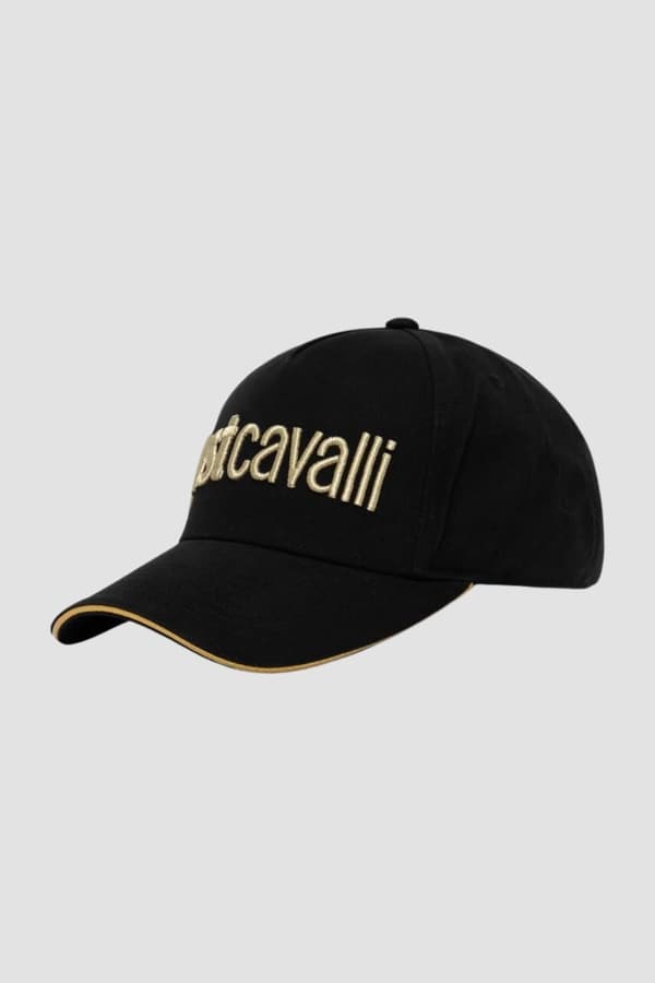 Just Cavalli Sort Damehat med Logo Broderi 3D Up