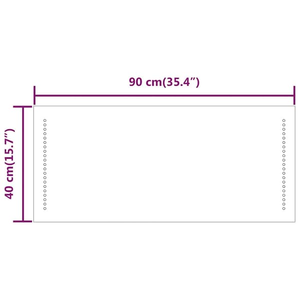 vidaXL Badrumsspegel med LED, 90x40 cm
