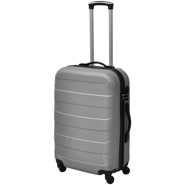 vidaXL Set med 3 resväskor, silver, 45,5/55/66 cm