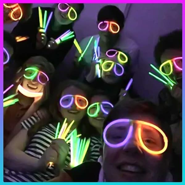 Lysende armbånd, pandebånd, fluorescerende pinde, 10 ildfluepinde