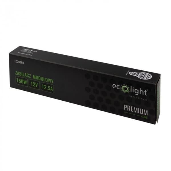 Slimmad modulär strömförsörjning för LED PREMIUM 150W 12V 12.5A Ecolight-transformator