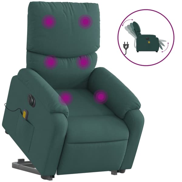 vidaXL Elektrisk lyftande massagefåtölj grön