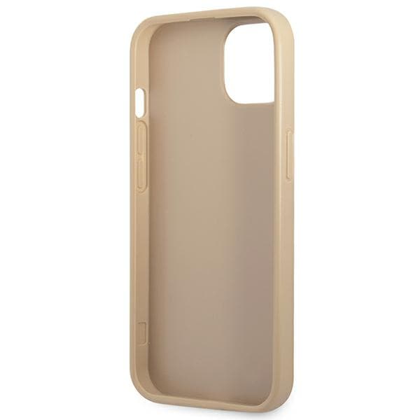Guess Saffiano Triangle Logo-etui til iPhone 13 mini, Beige