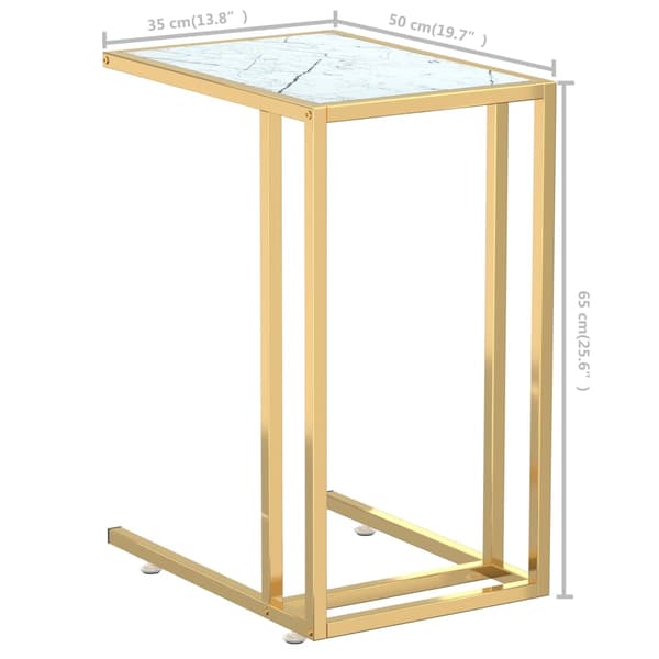 vidaXL computer sidebord hvid marmor 50x35x65 cm