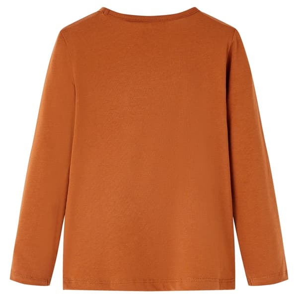 Børne langærmet T-shirt, cognac, 104
