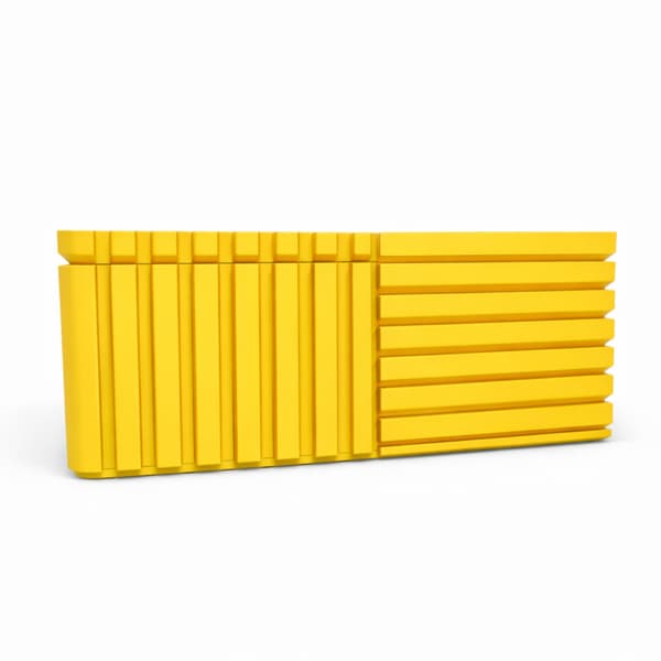 Gul rillet organizer-boks med låg til småting til kontoret