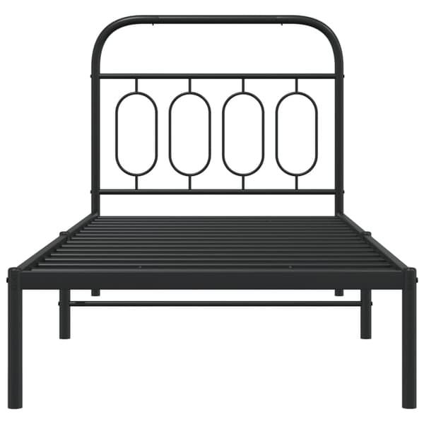 vidaXL metalsengestel med hovedgærde sort 90x190 cm