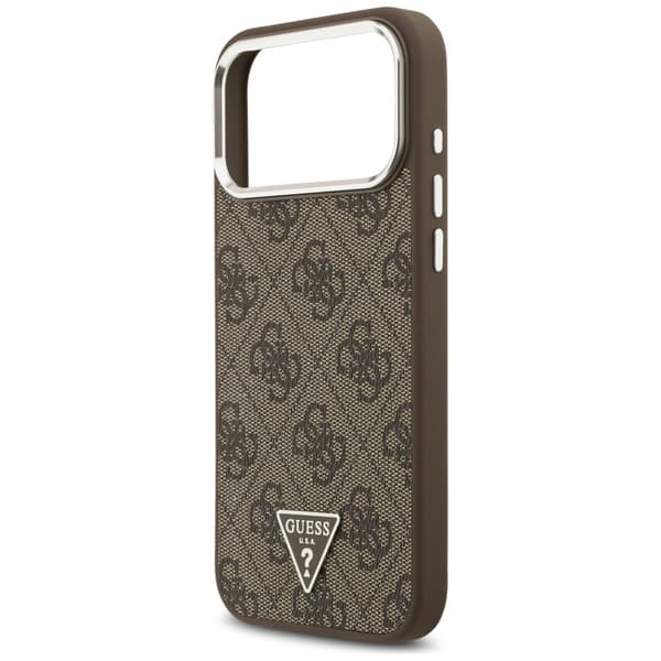 Guess 4G Triangle Logo MagSafe-etui til iPhone 17 Pro Max brun sølv