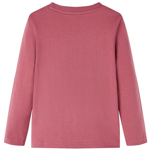 Børne langærmet T-shirt, mørkerød, 128