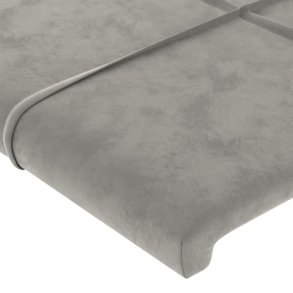 vidaXL Vingad sänggavel ljusgrå 183x23x118/128 cm sammet