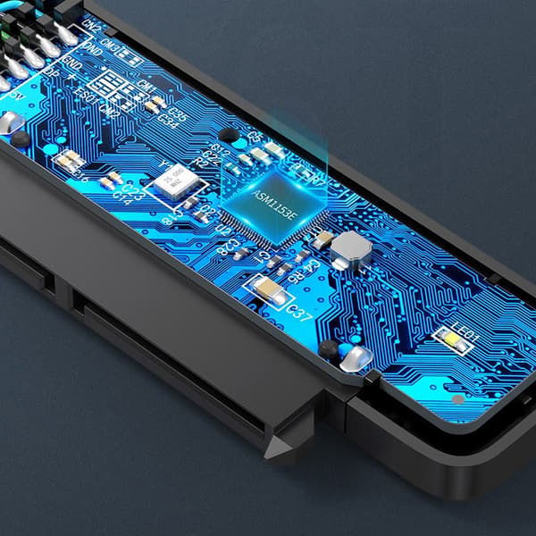 2.5'' SATA III 3.0 - USB-C HDD SSD -sovitin - musta