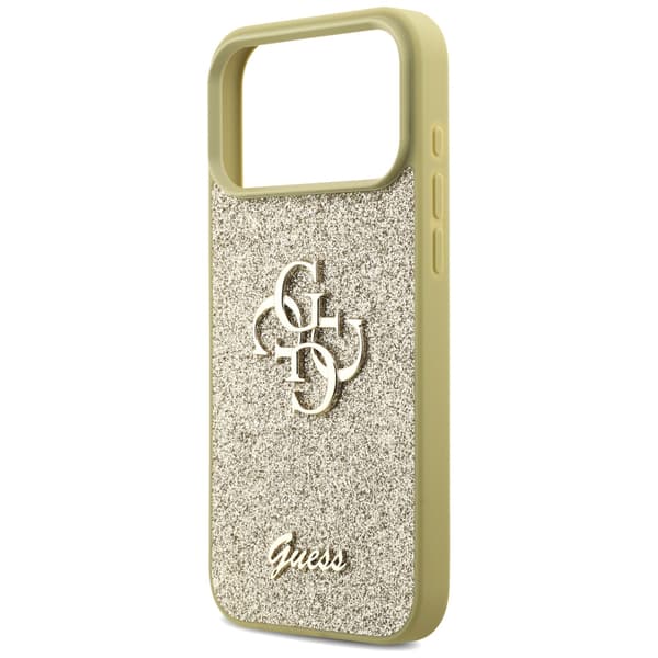 Guess Fixed Glitter Big 4G cover til iPhone 17 Pro Max guld