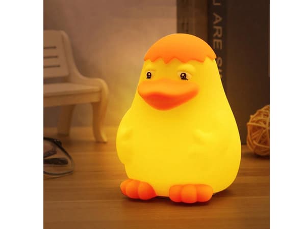 Silikone LED-natlampe til børn med blød and, USB