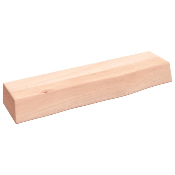vidaXL hylde, 40x10x6 cm, ubehandlet massivt egetræ