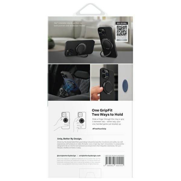 UNIQ Keva Air MagSafe-etui til iPhone 16 Pro, sort