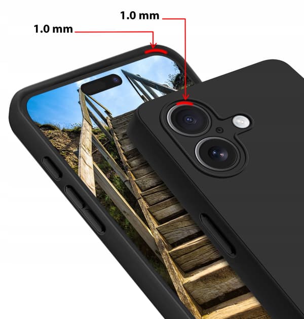 ETUI til Apple iPhone 17 SILIKONE MAT BAGSIDER sort + GLAS