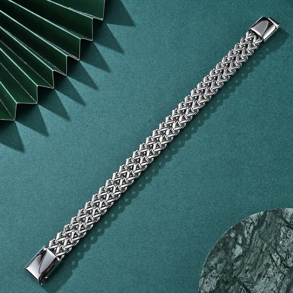SØLV Herre Diamantarmbånd TYK Fuld Elegant Til Mænd