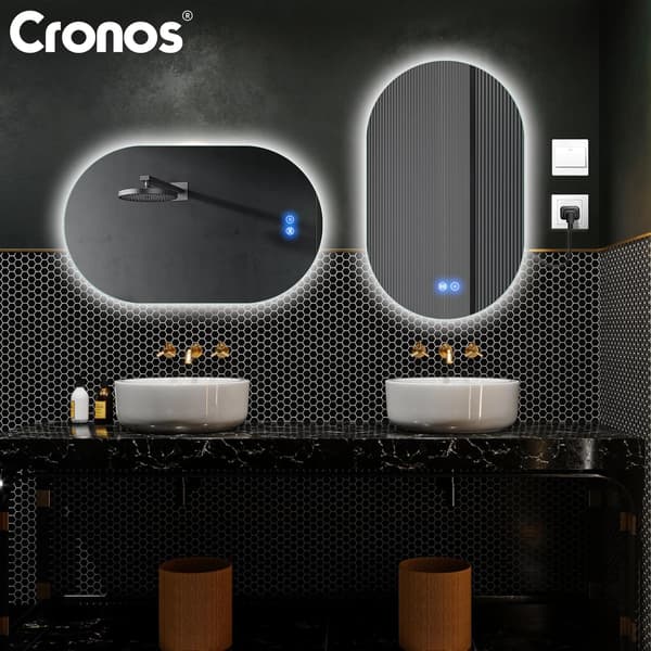 Cronos opvarmet spejl ovalt 50x80cm