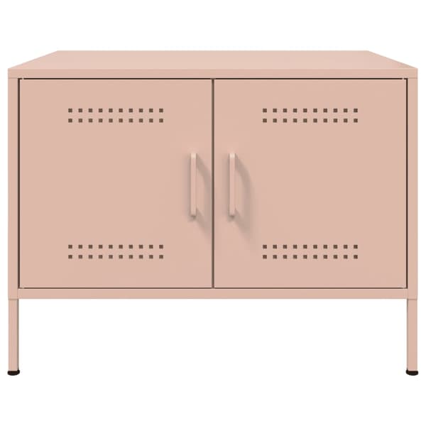 vidaXL Soffbord, Rosa, 68x50x50,5 cm, Stål