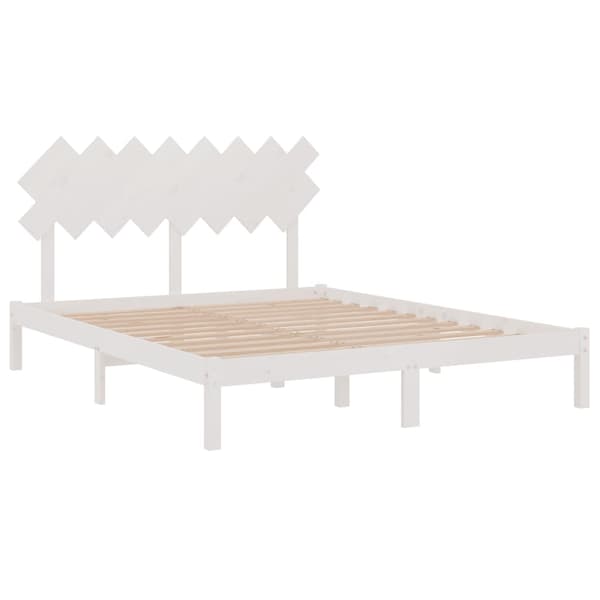 vidaXL Sängram vit 160x200 cm massivt trä