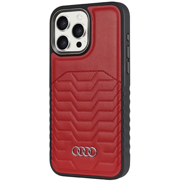 Audi MagSafe-etui i kunstlæder til iPhone 14 Pro Max, rød